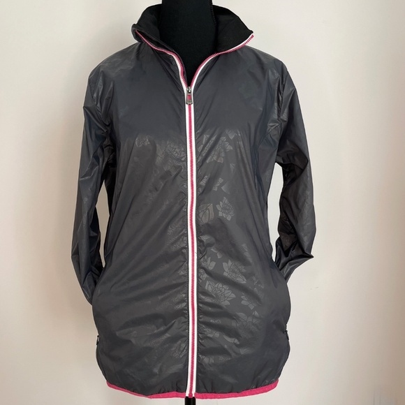 Windbreaker – Charcoal Gray with Pink Trim - Picture 5 of 15